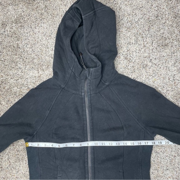 Lululemon Scuba Hoodie Light Cotton Fleece Full Zip Jacket Black 6 W4AWMS - Picture 8 of 9